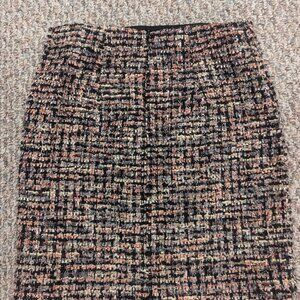White House Black Market Tweed Black Pink Mini Skirt 00P
